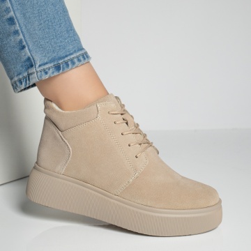 Ghete dama bej din Piele Naturala MOD12219, 3, modlet.ro