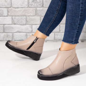 Ghete dama cu platforma gri din Piele naturala MOD10454, 1, modlet.ro
