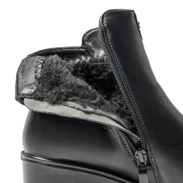 Ghete dama cu platforma si fermoar negre MOD14175, 2, modlet.ro