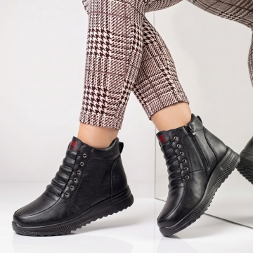 Ghete dama cu siret elastic negre IOANA31