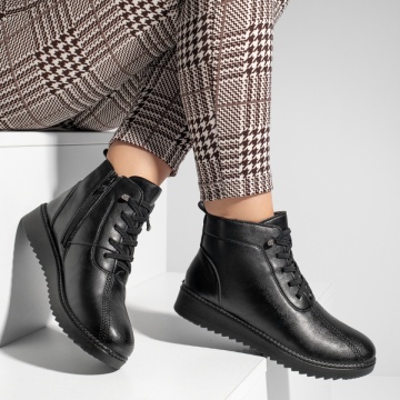 Ghete dama cu siret si fermoar negre MOD06886, 2, modlet.ro