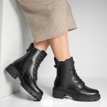 Ghete dama cu strasuri aplicate negre MOD12838, 3, modlet.ro
