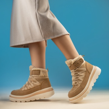 Ghete Dama, Ghete dama cu talpa groasa khaki MOD14065, modlet.ro