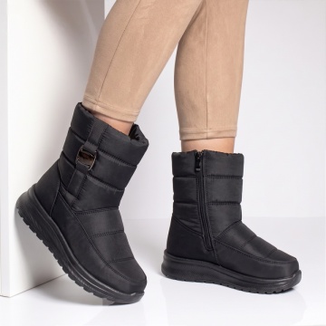 Ghete dama din fas cu talpa groasa negre GINA35