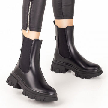 Ghete dama negre cu accesoriu metalic detasabil MOD07805, 2, modlet.ro