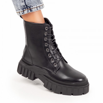 Ghete dama negre cu siret si fermoar MOD07214