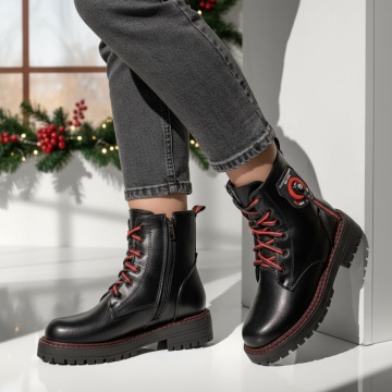 REDUCERI INCALTAMINTE, Ghete nerge cu fermoar si accesorii dama MOD07165, modlet.ro