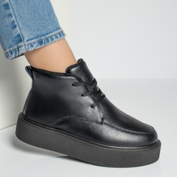 Ghete sport dama negre din Piele Naturala MOD12218, 3, modlet.ro