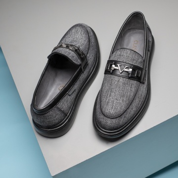 Mocasini barbati cu accesoriu metalic negri MOD11650, 3, modlet.ro