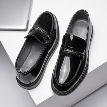 Mocasini negri barbati cu aspect lucios MOD11680, 3, modlet.ro