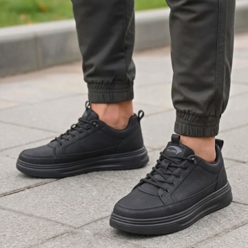 Pantofi barbati, Pantofi casual barbati cu siret elastic negri, marimi mari ION17, modlet.ro