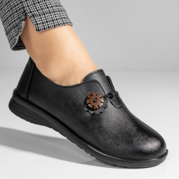 Pantofi casual cu talpa joasa negri MOD10945, 3, modlet.ro