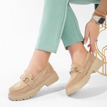 Pantofi casual dama bej suede MOD11208, 2, modlet.ro