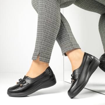 Pantofi casual dama cu fundita negri MOD13048, 2, modlet.ro