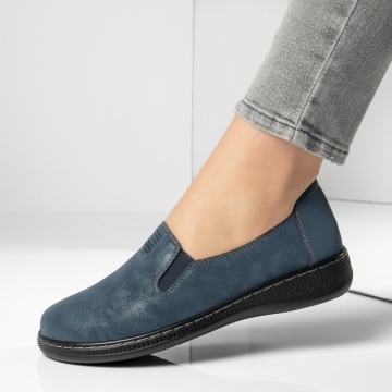 Pantofi casual dama cu insertie de material elastic albastri MOD13151, 4, modlet.ro