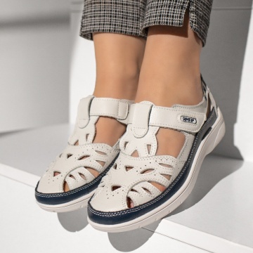 Pantofi casual dama cu perforatii alb cu albastru MOD13068, 2, modlet.ro
