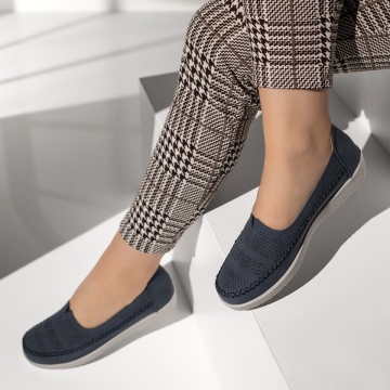 Pantofi casual dama cu perforatii albastru inchis MOD13314, 2, modlet.ro