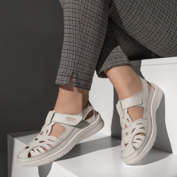 Pantofi casual dama cu perforatii albi MOD13068, 2, modlet.ro