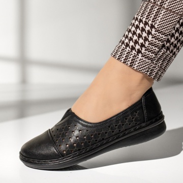 Pantofi casual dama cu perforatii negri MOD14350, 1, modlet.ro