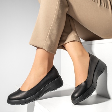 Pantofi casual cu platforma, Pantofi casual dama cu platforma negri ANA77, modlet.ro