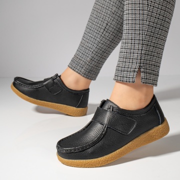 Pantofi casual dama cu scai negri din Piele naturala MOD03851