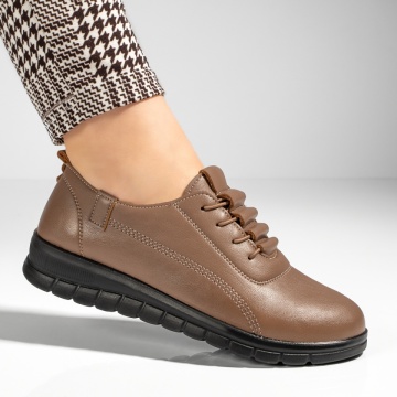 Pantofi casual dama cu siret elastic maro MOD12424, 4, modlet.ro