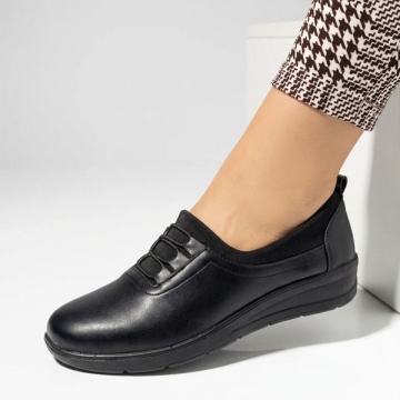 Pantofi casual dama cu siret elastic negri LILI8