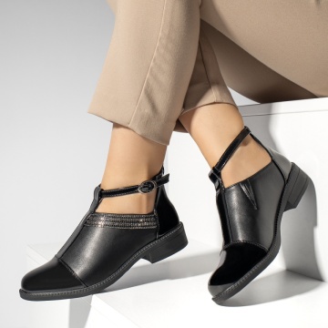 Pantofi casual dama cu strasuri si varf lucios negri MOD10983, 2, modlet.ro