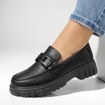 Pantofi casual dama cu talpa groasa negri DORA47