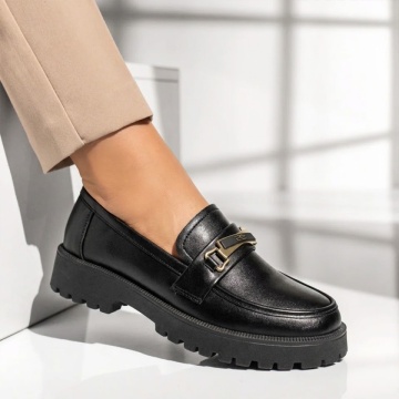 Pantofi casual dama cu talpa groasa negri LILI14, 3, modlet.ro