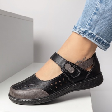 Pantofi casual dama cu talpa joasa negri EVA95, 3, modlet.ro