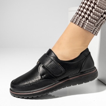 Pantofi casual dama cu talpa joasa si inchidere cu scai negri LILI7, 1, modlet.ro