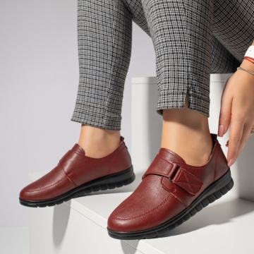 Pantofi casual dama cu talpa joasa si inchidere cu scai rosii MOD11937, 3, modlet.ro