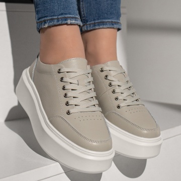 Pantofi casual dama gri din Piele Naturala MOD13027, 2, modlet.ro