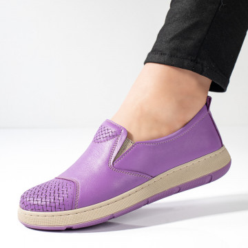 Pantofi casual dama mov din Piele naturala MOD11124, 1, modlet.ro