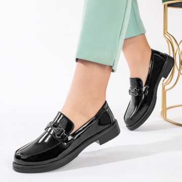 Pantofi casual dama negri cu aspect lucios MOD11217, 4, modlet.ro