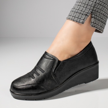 Pantofi casual cu platforma, Pantofi casual dama negri cu platforma DORA26, modlet.ro