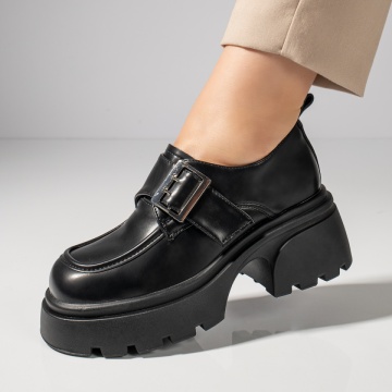 Pantofi casual dama negri cu scai si catarama aparenta MOD11842, 1, modlet.ro