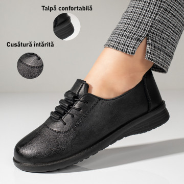Pantofi casual dama negri cu siret elastic MOD10944, 1, modlet.ro