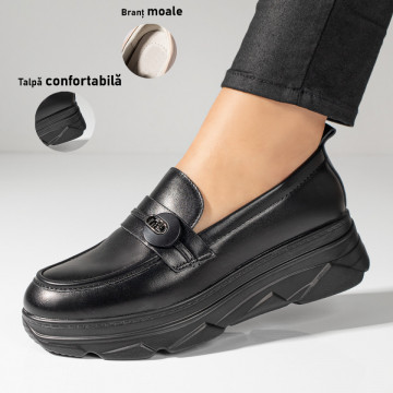 Pantofi casual dama negri cu talpa groasa MOD10970, 1, modlet.ro