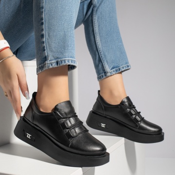 Pantofi casual dama negri din Piele naturala MOD11125, 4, modlet.ro