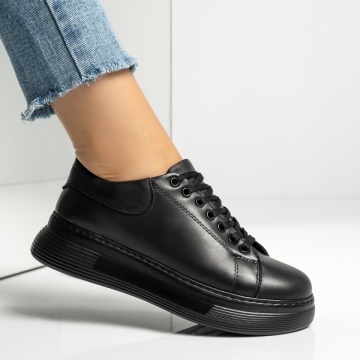 Pantofi casual dama negri din Piele naturala MOD12056, 3, modlet.ro