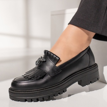Pantofi casual dama negri din Piele naturala MOD12211, 3, modlet.ro