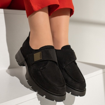 Pantofi casual dama negru suede MOD12958, 3, modlet.ro