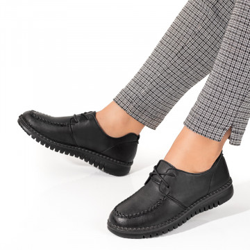 Pantofi dama casual negri cu siret MOD03858, 3, modlet.ro