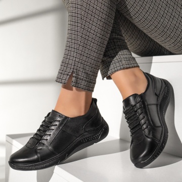 Pantofi dama casual negri din Piele naturala MOD11466, 2, modlet.ro