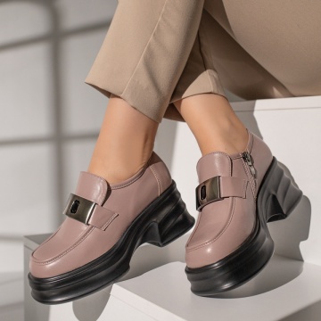 Pantofi dama casual nude cu platforma MOD11831, 3, modlet.ro