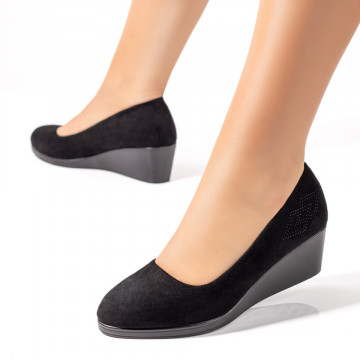 Pantofi dama cu platforma negri suede MOD06093, 3, modlet.ro