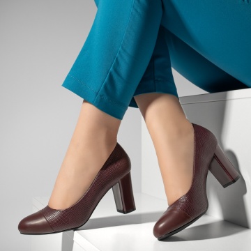 Pantofi dama cu toc gros maro MOD12892, 2, modlet.ro