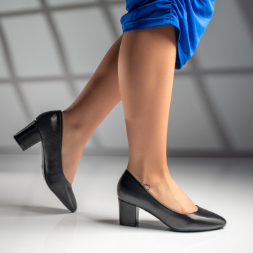 Pantofi dama cu toc gros negri MOD03690, 4, modlet.ro